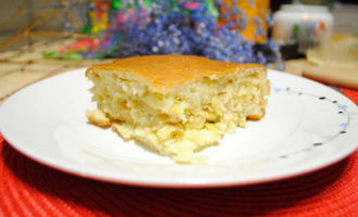 Tagliare con cura la torta preparata in porzioni e disporla sui piatti.