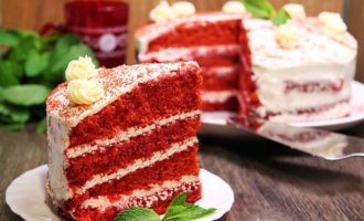 pastel de terciopelo rojo