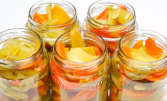 Place the peppers in jars and boil the lids.