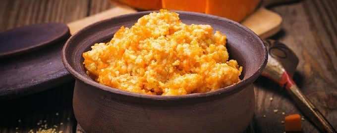 Millet porridge with pumpkin in milk