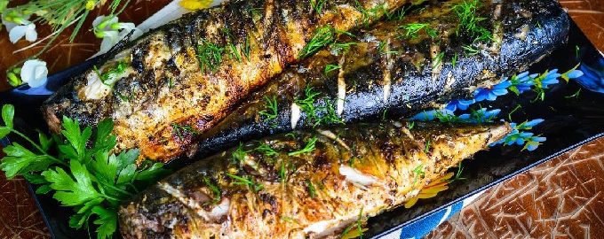 Mackerel sa grill sa grill