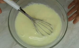 Mix all ingredients with a kitchen whisk. There is no need to use a mixer.