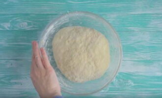 Place the dough in a deep container, cover with a kitchen towel or cover with cling film. Leave to rest for approximately 15-20 minutes at room temperature.