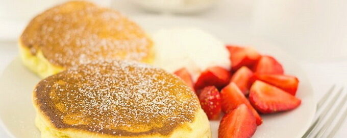 American pancakes in a frying pan