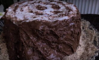 Sprinkle the top and sides of the cake with grated chocolate. After 1-2 hours, serve.