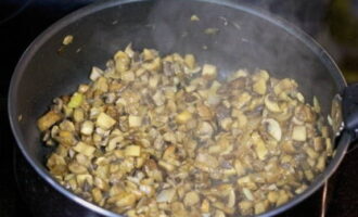 Fry everything until the mushroom liquid evaporates.