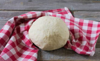 Knead into a homogeneous and elastic dough. Wrap the dough in cling film and leave it for 30-40 minutes.