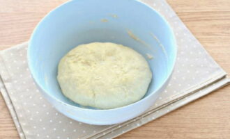 When the dough becomes sufficiently smooth and homogeneous, cover the container with cling film and leave it for about an hour in a warm place.