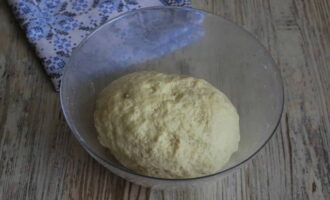 How to cook khychin with potatoes and cheese in a frying pan? First, prepare the dough. Place wheat flour, kefir, water, soda into a deep container and knead a soft, elastic dough that does not stick to your hands. Next, cover it with a towel and set it aside.