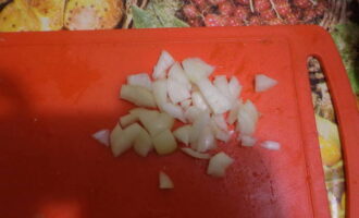 Peel the onion and finely chop it.