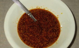 We also add chicken seasoning, salt and pepper to the dressing and mix.