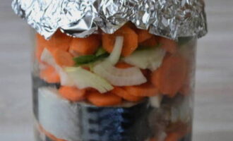 Then cover the jar tightly with a double layer of foil and place it in a cold oven.