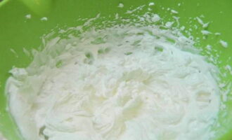 Whisk the heavy cream separately until stiff peaks form.