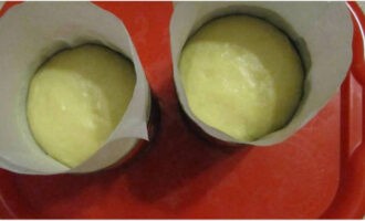 Distribute the finished dough into small Easter cake pans.