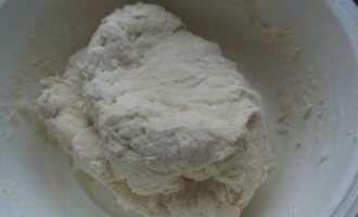 Knead soft dough.