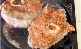 Fry all the steaks until golden brown. Each side will take approximately 5 minutes.