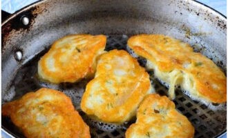 Fry for about 7 minutes on each side until brightly browned.