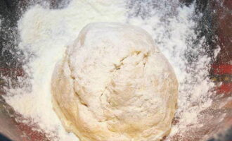 Knead a homogeneous elastic dough. We form it into a neat, dense lump.