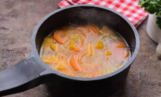 Boil the vegetables for about 25 minutes. Add salt and pepper to taste.