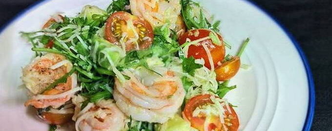 Salade met garnalen