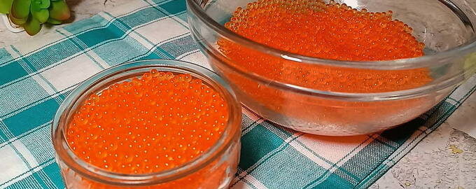 Caviar de trucha salado